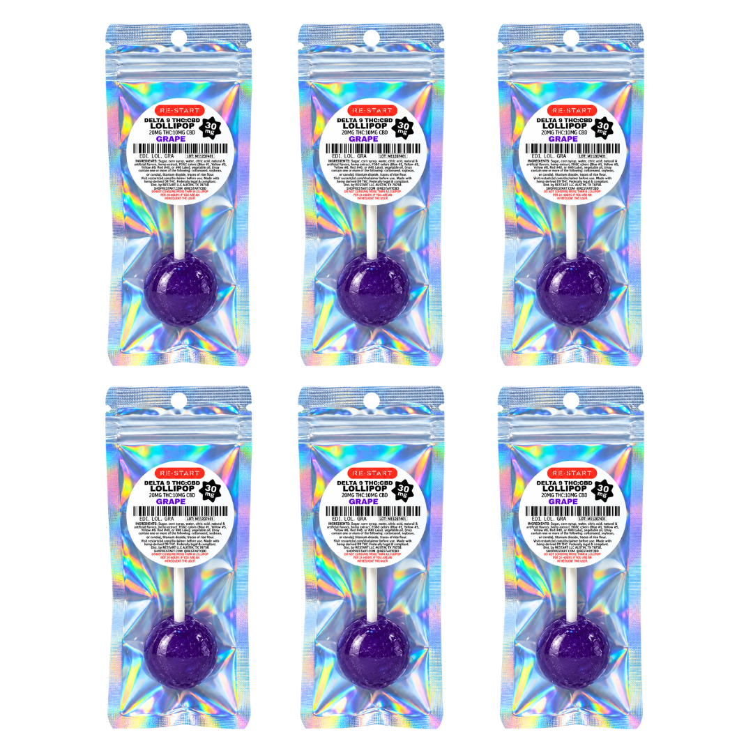 30MG THC:CBD Lollipop - Grape / 6-ct